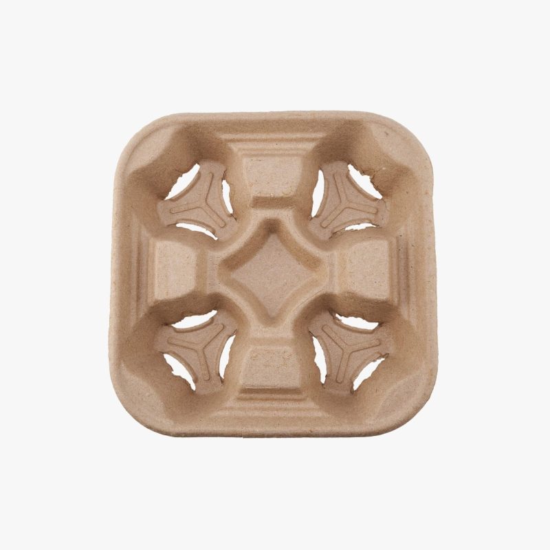4 Cup Carrier Moulded Pulp Fibre